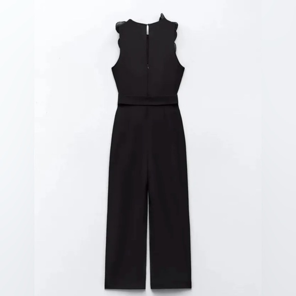 Zara jumpsuit ruffled wide streight leg tied in waist coctail party night out - Picture 11 of 11